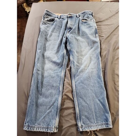 Duluth Trading Co Men's Flannel Lined Straight Leg Jeans Blue 40x30 100% Cotton‎ - Picture 1 of 9